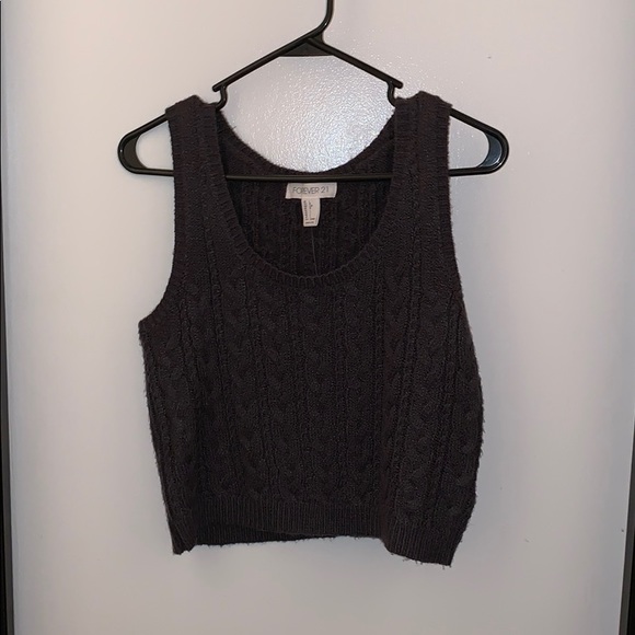Forever 21 Tops - NWT Forever 21 Grey Sweater Crop Top Size Large